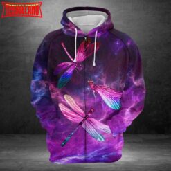 Dragonfly Purple Sky 3D Printed Hoodie