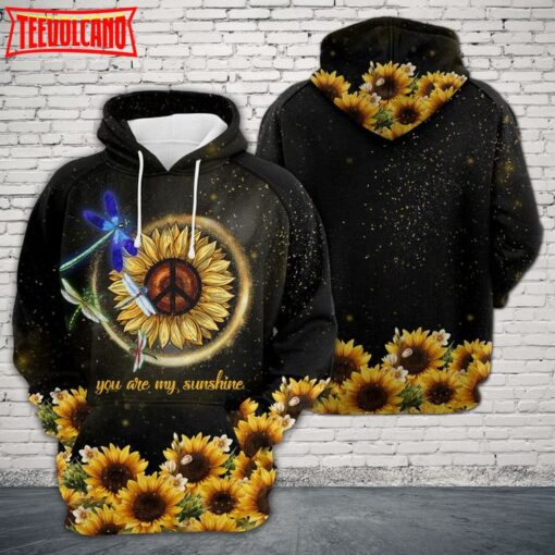 Dragonfly With Sunflower 3D Printed Hoodie