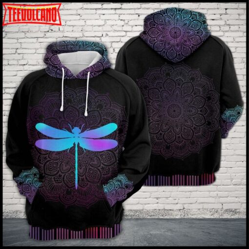 Dragonfly Zen Pattern 3D Printed Hoodie