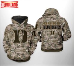 Duke Blue Devils NCAA Camo Veteran 3D Printed Hoodie