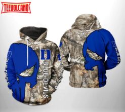 Duke Blue Devils NCAA Camo Veteran Hunting 3D Printed Hoodie