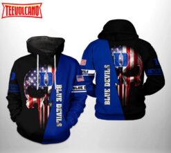 Duke Blue Devils NCAA US Flag Skull 3D Printed Hoodie