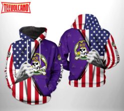 East Carolina Pirates NCAA US FLag 3D Printed Hoodie