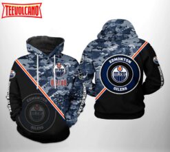 Edmonton Oilers NHL Camo Team 3D Printed Hoodie