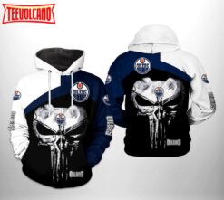 Edmonton Oilers NHL Skull Punisher 3D Printed Hoodie