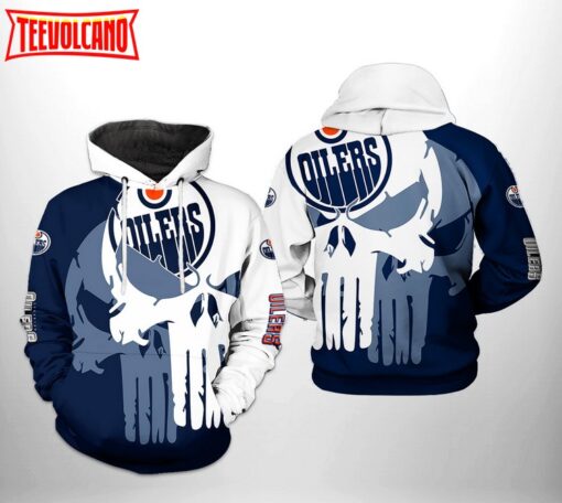 Edmonton Oilers NHL Team Skull 3D Printed Hoodie