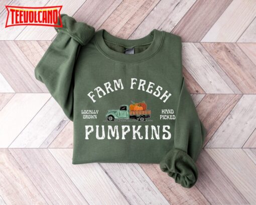 Farm Fresh Pumpkin Sweatshirt, Fall Crewneck Sweatshirt