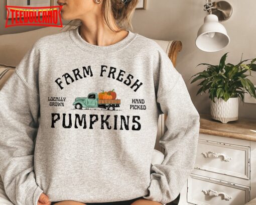 Farm Fresh Pumpkin Sweatshirt, Fall Crewneck Sweatshirt