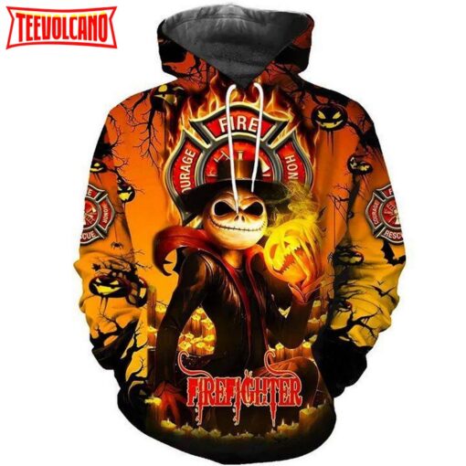 Firefighter Jack Skellington 3D Printed Hoodie