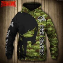 Fishing Camouflage Punisher Fish Reaper 3D Printed Hoodie