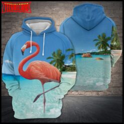 Flamingo At The Beach 3D Printed Hoodie