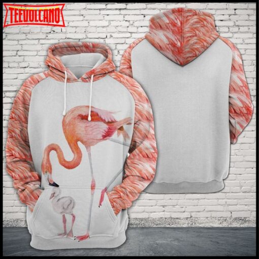 Flamingo Family 3D Printed Hoodie