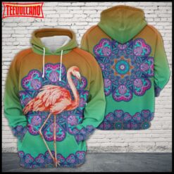 Flamingo Pink Mandala 3D Printed Hoodie