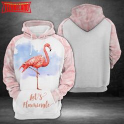 Flamingos In Tropical Bouquet 3D Printed Hoodie