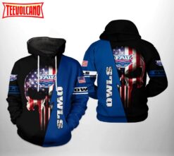 Florida Atlantic Owls NCAA US Flag Skull 3D Printed Hoodie