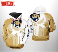 Florida Panthers NHL Team Skull 3D Printed Hoodie