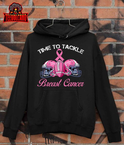 Football Survivor Time To Tackle Breast Cancer Awareness T-Shirt