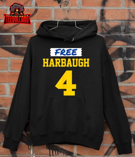 Free Harbaugh Michigan QB T-Shirt