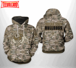 Fresno State Bulldogs NCAA Camo Veteran 3D Printed Hoodie