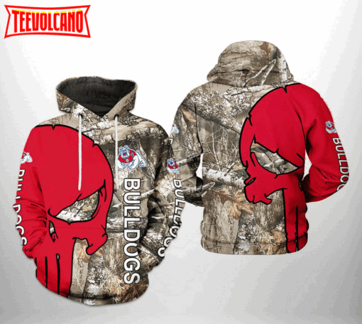 Fresno State Bulldogs NCAA Camo Veteran Hunting 3D Printed Hoodie