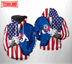 Fresno State Bulldogs NCAA US FLag 3D Printed Hoodie