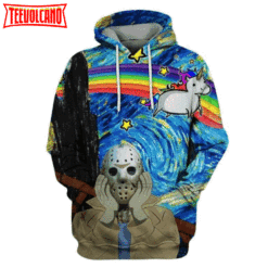 Friday 13th Jason Voorhees Cute Unicorn Rainbow 3D Printed Hoodie