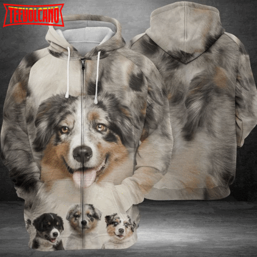 Funny Australian Shepherd 3D Printed Hoodie