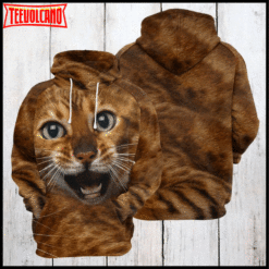 Funny Bengal Cat 3D Printed Hoodie