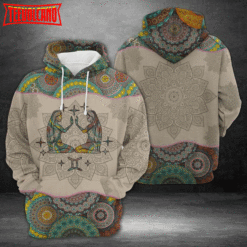 Gemini Horoscope Mandala 3D Printed Hoodie