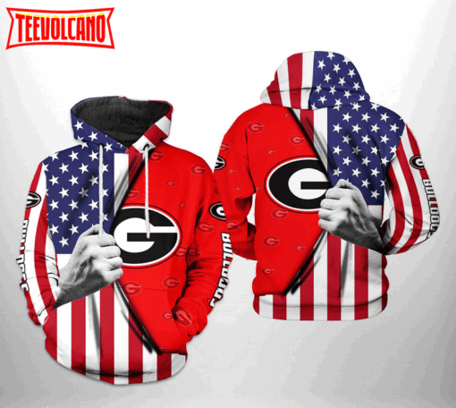 Georgia Bulldogs NCAA US FLag 3D Printed Hoodie