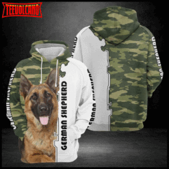 German Shepherd Camo Pattern 3D Printed Hoodie