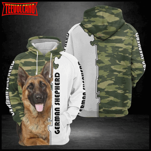 German Shepherd Camo Pattern 3D Printed Hoodie