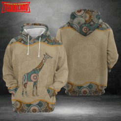 Giraffe Mandala 3D Printed Hoodie