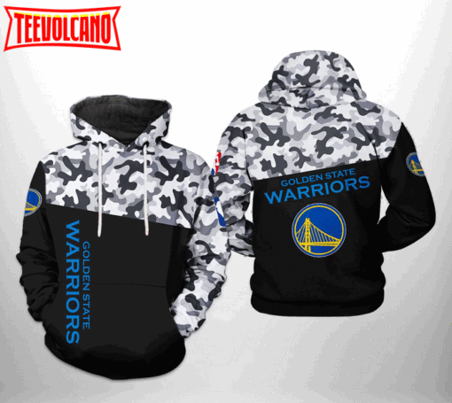 Golden State Warriors NBA Camo Veteran Team 3D Printed Hoodie