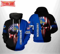 Golden State Warriors NBA US Flag Skull Team 3D Printed Hoodie