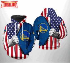 Golden State Warriors NBA US Flag Team 3D Printed Hoodie