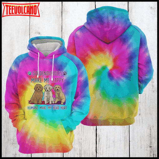 Goldendoodle Tie Dye 3D Printed Hoodie