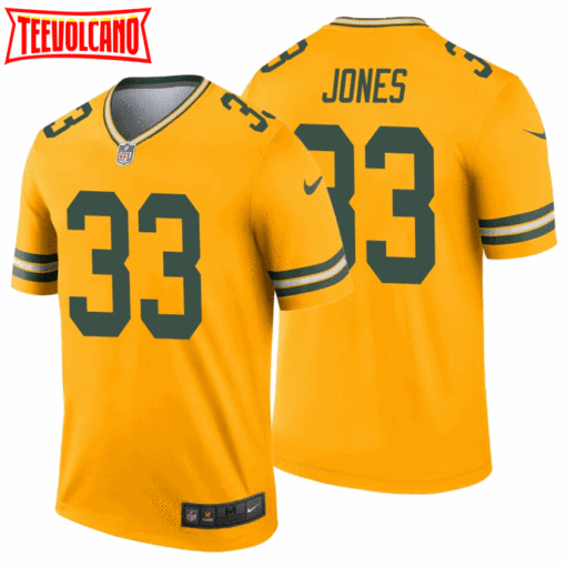 Green Bay Packers Aaron Jones Gold Inverted Limited Jersey