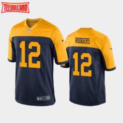 Green Bay Packers Aaron Rodgers Navy Throwback Jersey