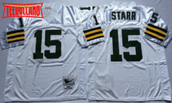 Green Bay Packers Bart Starr White Throwback Jersey