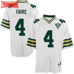 Green Bay Packers Brett Favre White 75th Anniversary Throwback Jersey