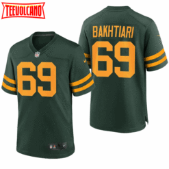 Green Bay Packers David Bakhtiari Green Throwback Jersey