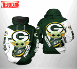 Green Bay Packers NFL Baby Yoda Team 3D Printed Hoodie