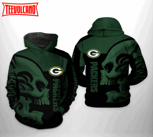 Green Bay Packers NFL Skull 3D Printed Hoodie