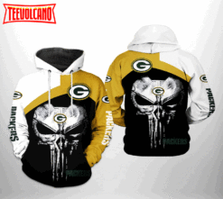 Green Bay Packers NFL Skull Punisher Team 3D Printed Hoodie