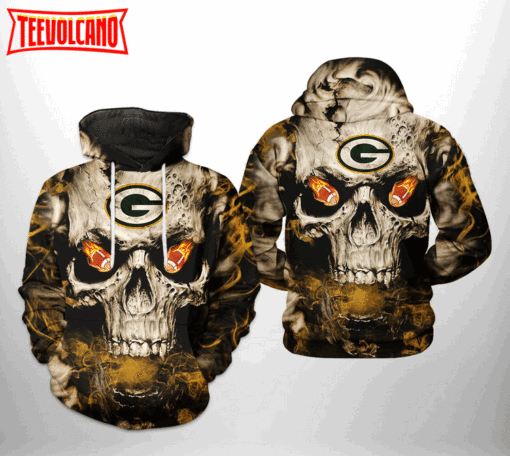 Green Bay Packers NFL Skull Team 3D Printed Hoodie