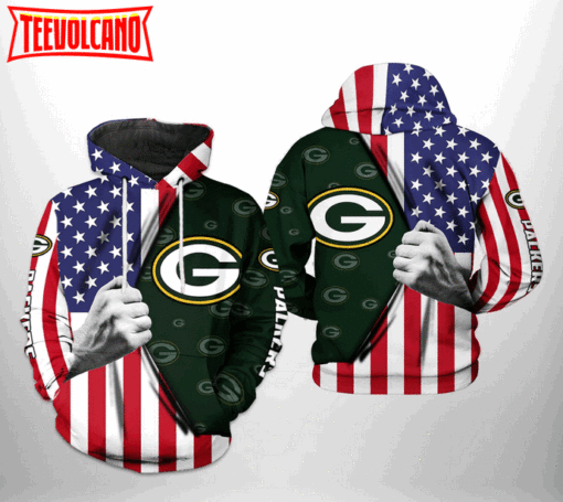 Green Bay Packers NFL US Flag Team 3D Printed Hoodie