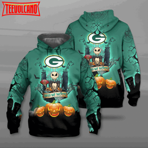 Green Bay Packers The Nightmare Before Christmas Jack Skellington 3D Hoodie