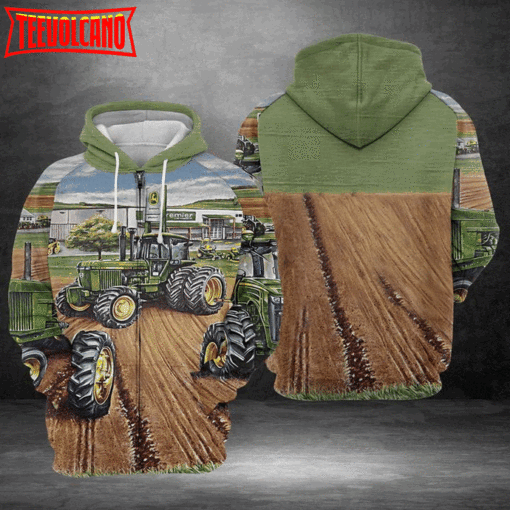 Green Tractor 3D Printed Hoodie