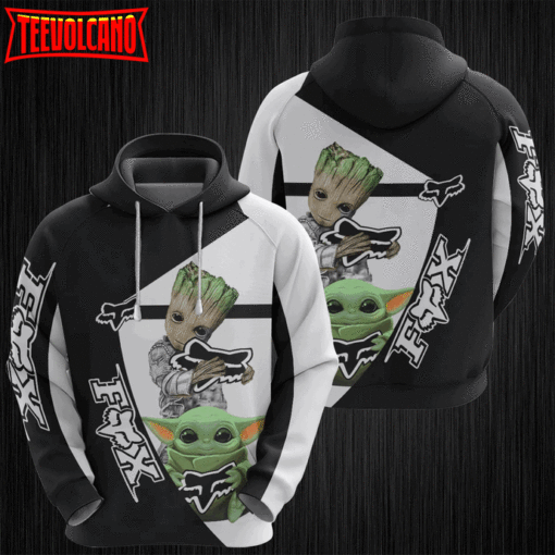 Groot Fox Baby Yoda 3D Printed Hoodie